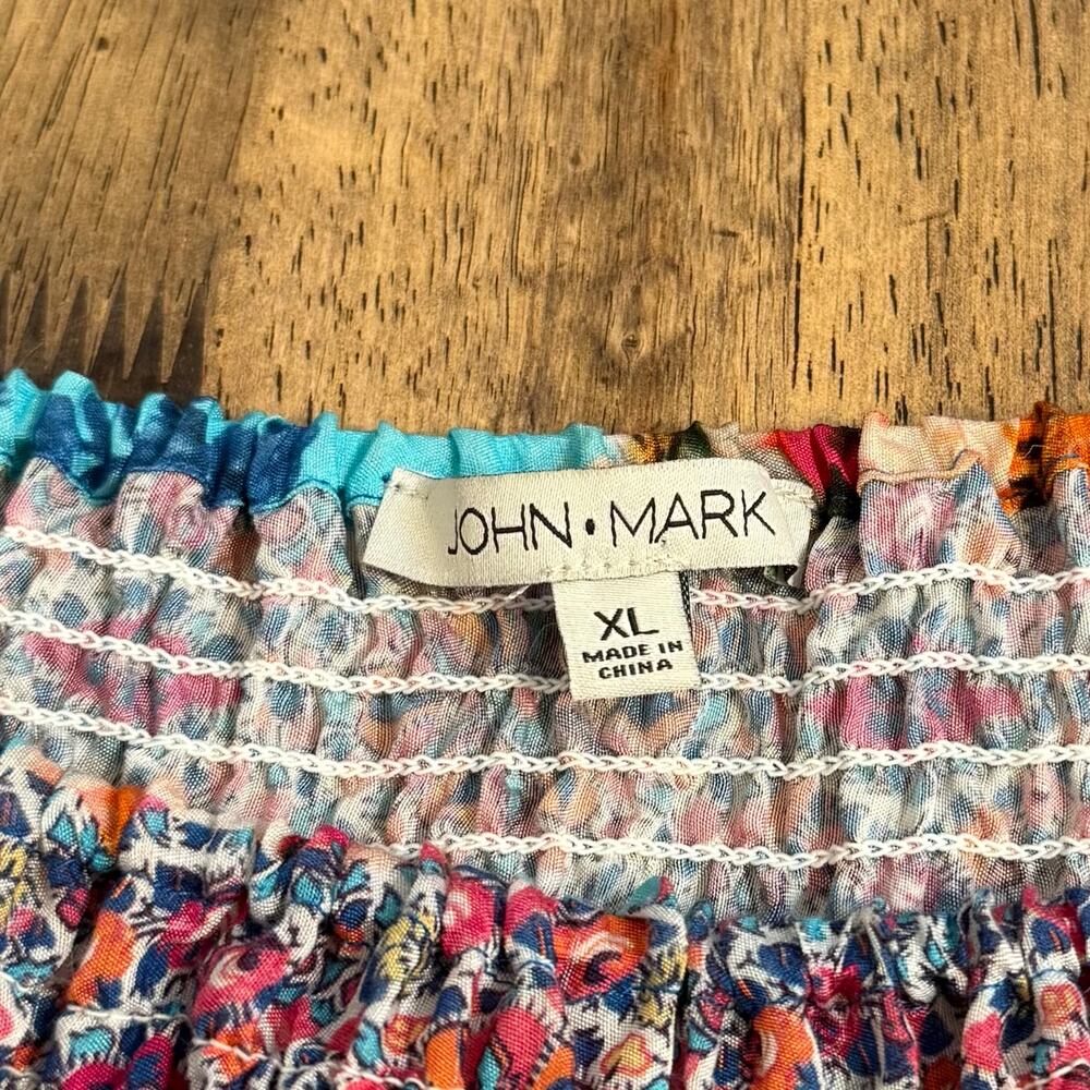 John Mark Blouse Floral Patchwork Boho Bohemian R… - image 3